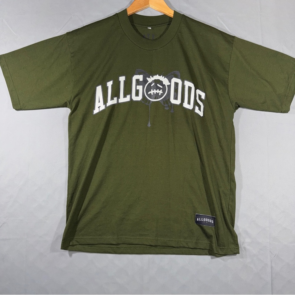 Allgoods Travis Scott Wish You Were Here Butterfly Graphic T-Shirt Olive XL